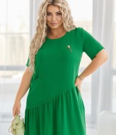 Стильное платье с косой талией и украшением RIL-0527A12