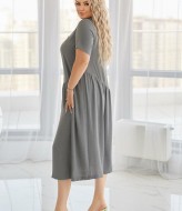 Стильное платье с косой талией и украшением RIL-0527A12