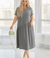 Стильное платье с косой талией и украшением RIL-0527A12