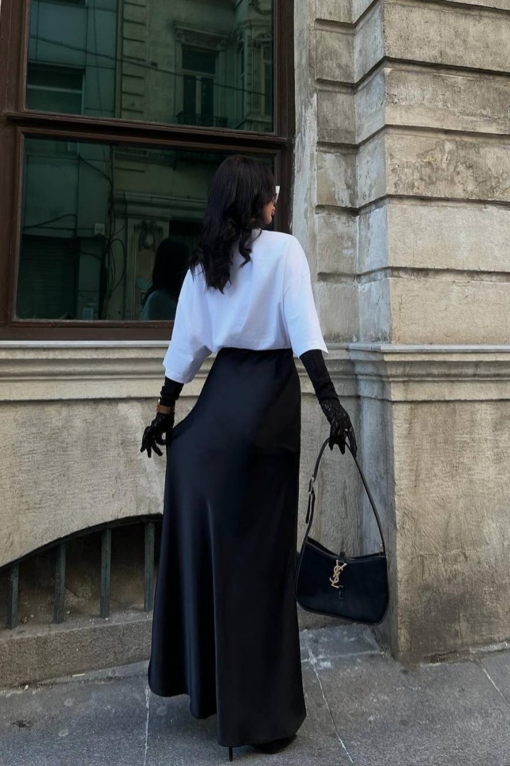 Атласная юбка макси длины EVD-340A390