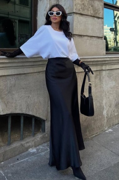 Атласная юбка макси длины EVD-340A390 Атласная юбка макси длины EVD-340A390