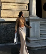 Атласная юбка макси длины EVD-340A390