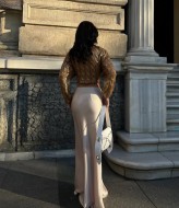 Атласная юбка макси длины EVD-340A390