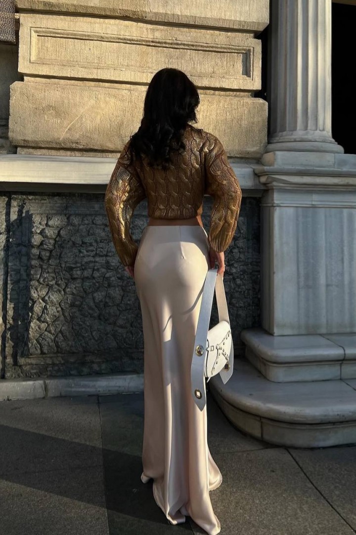 Атласная юбка макси длины EVD-340A390