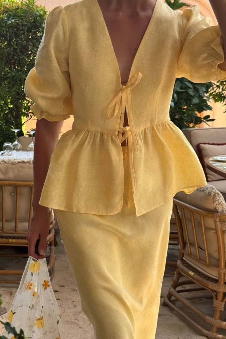 Льняний костюм спідниця і сорочка BAC-967A700