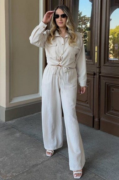 Брючный льняной костюм LOU-1476A800