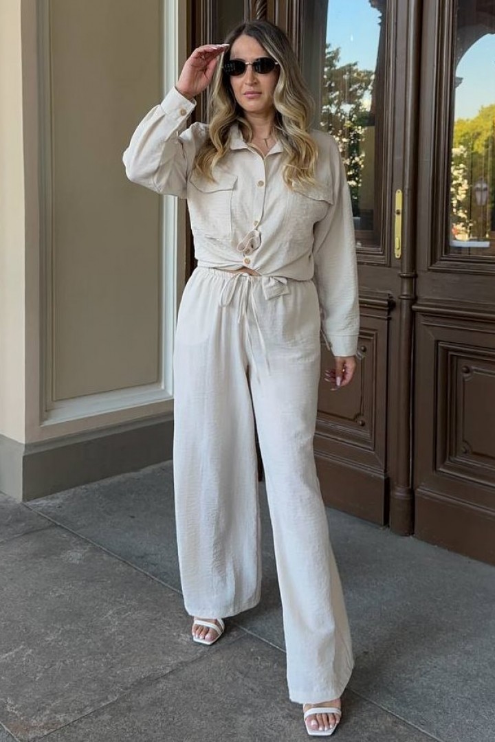 Льняной брючний костюм LOU-1476A800