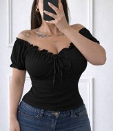 Нежная футболка с декольте INS-504A460