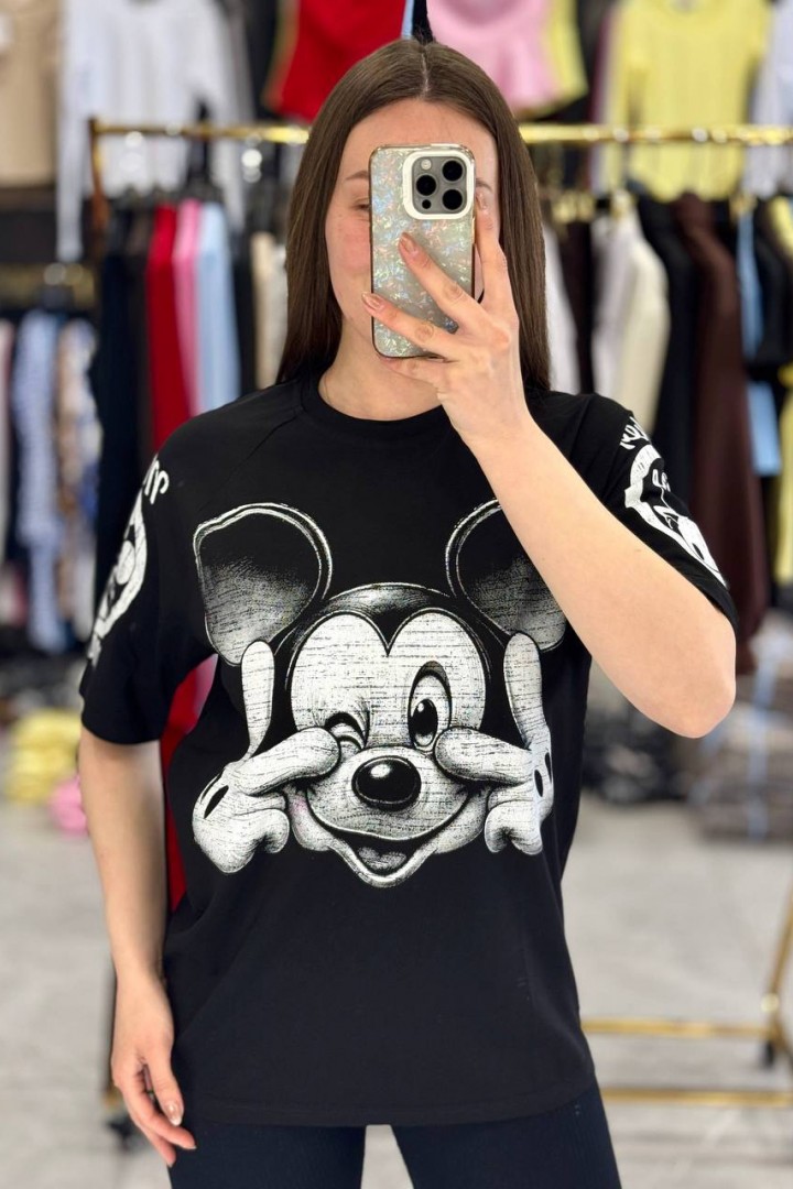 Футболка "oversize" со стильным накатом MIK-72A380