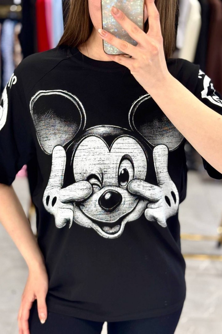 Футболка "oversize" со стильным накатом MIK-72A380