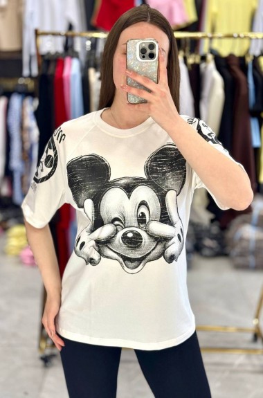 Футболка "oversize" со стильным накатом MIK-72A380