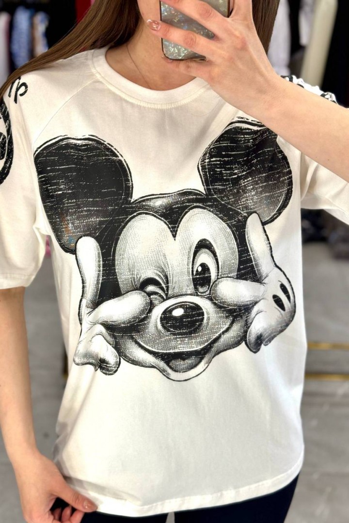 Футболка "oversize" со стильным накатом MIK-72A380