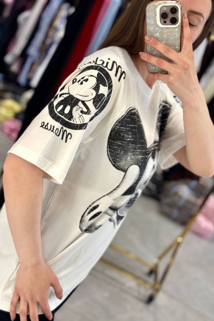 Футболка "oversize" со стильным накатом MIK-72A380