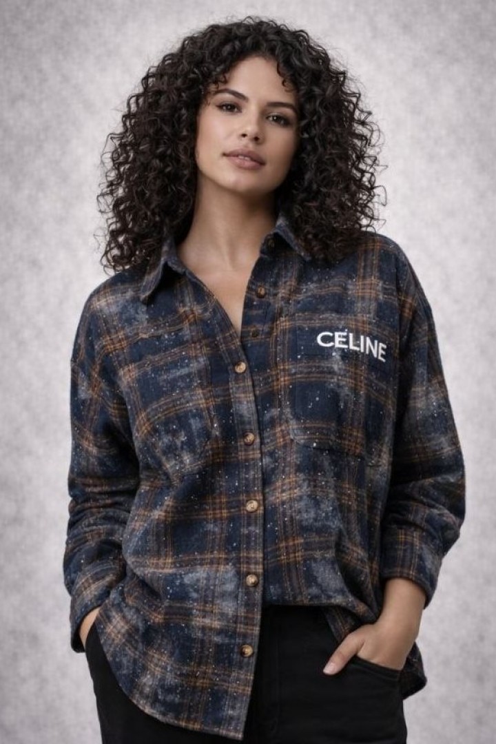 Стильная oversize рубашка в клетку MIK-16895A450