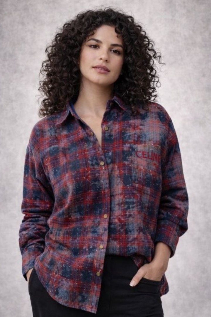 Стильная oversize рубашка в клетку MIK-16895A450