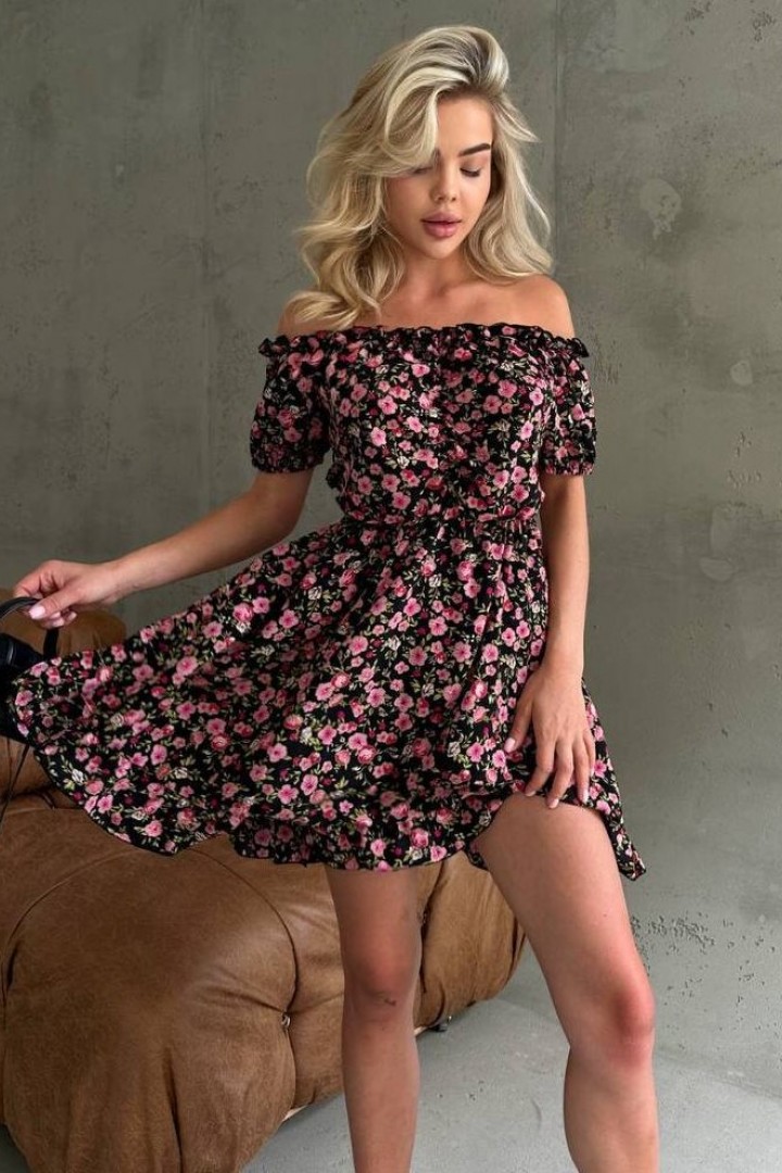 Летнее платье с открытыми плечами  MIK-6214A250