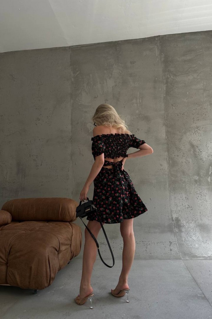 Летнее платье с открытыми плечами  MIK-6214A250