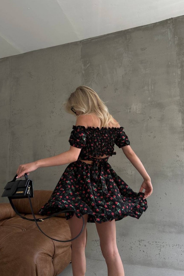 Летнее платье с открытыми плечами  MIK-6214A250