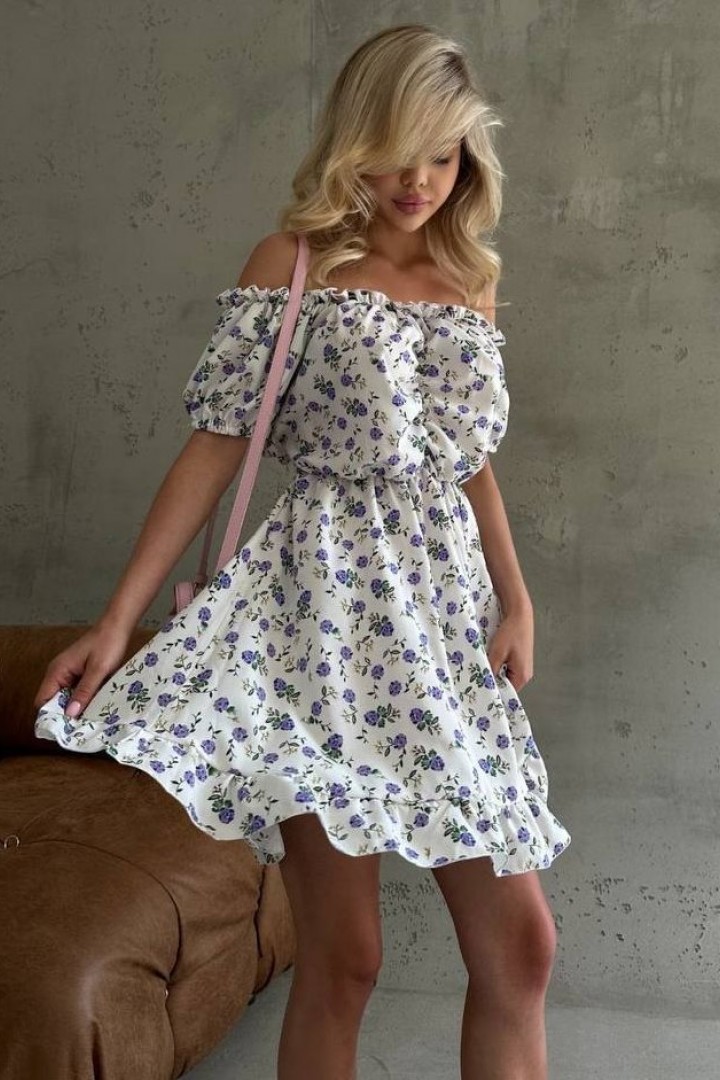 Летнее платье с открытыми плечами  MIK-6214A250