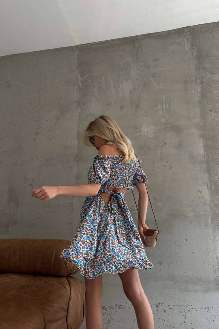 Летнее платье с открытыми плечами  MIK-6214A250