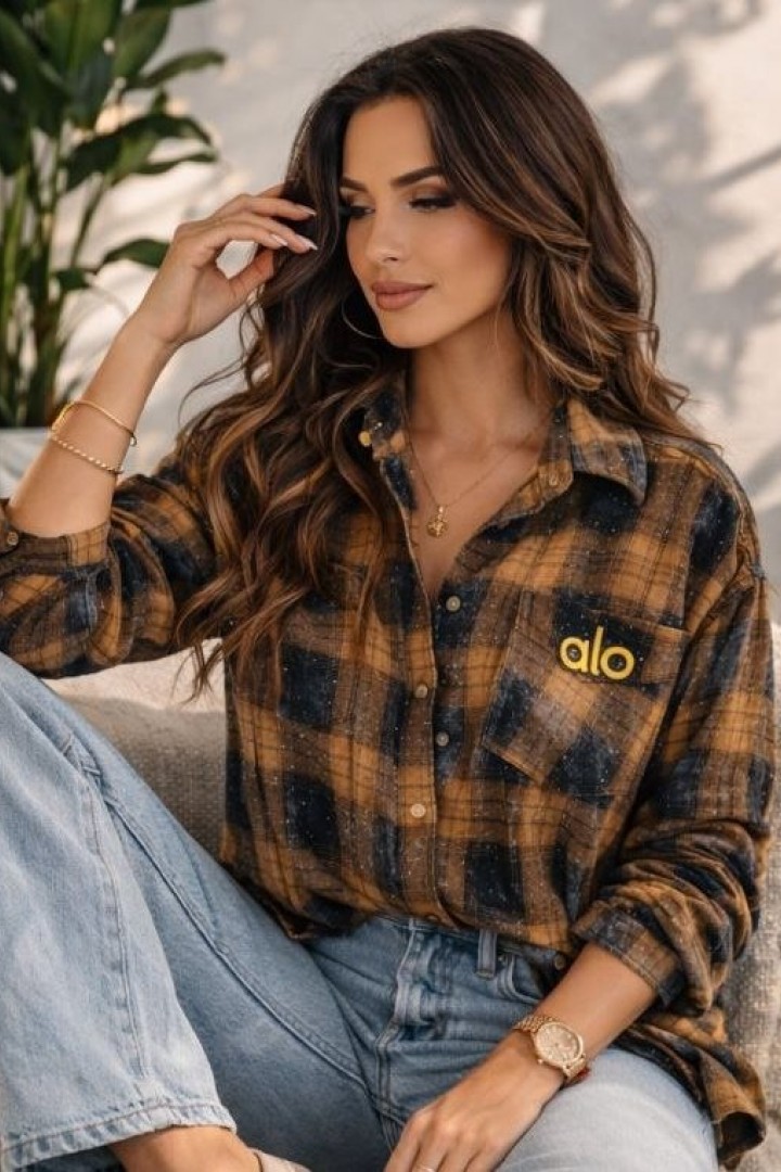 Рубашка в клетку с камнями MIK-16892A450