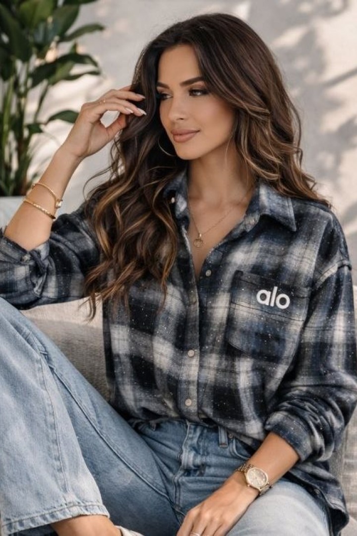 Рубашка в клетку с камнями MIK-16892A450