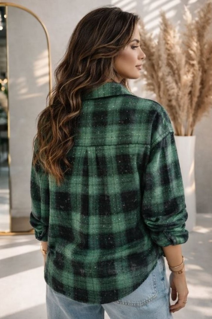 Рубашка в клетку с камнями MIK-16892A450