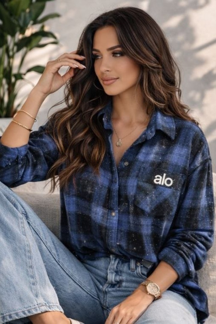 Рубашка в клетку с камнями MIK-16892A450