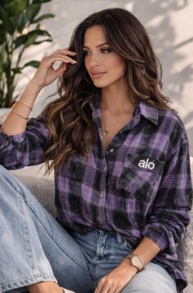 Рубашка в клетку с камнями MIK-16892A450