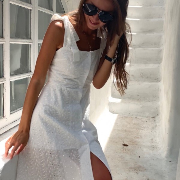 Белое платье стрейч