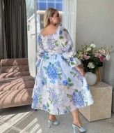 Дорогое платье с цветочным принтом YM-8074.4A32
