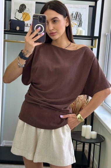 Льняной костюм с шортами EST-5910A580 Льняной костюм с шортами EST-5910A580