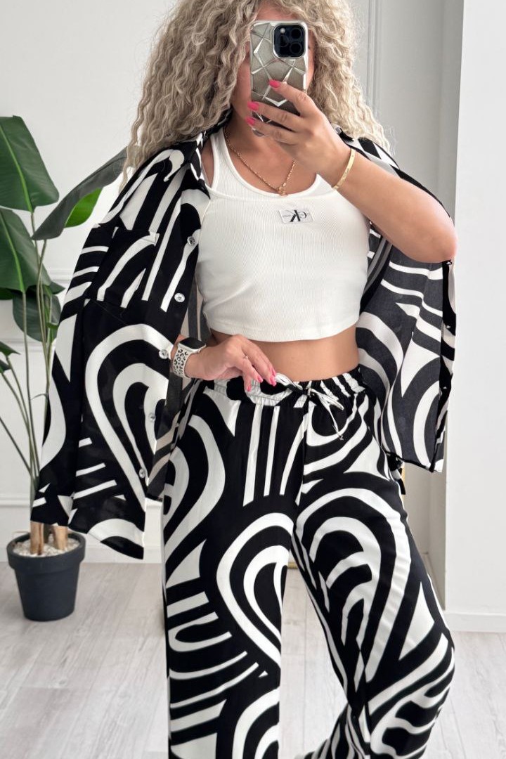 Сорочка oversize і штани палаццо DES-038A499