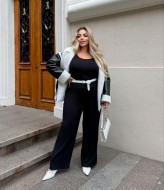 Женский трикотажный костюм в рубчик YBY-896A550