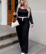 Женский трикотажный костюм в рубчик YBY-896A550 Женский трикотажный костюм в рубчик YBY-896A550