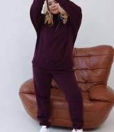 Женский спортивный костюм на флисе батал  SMO-1282A17