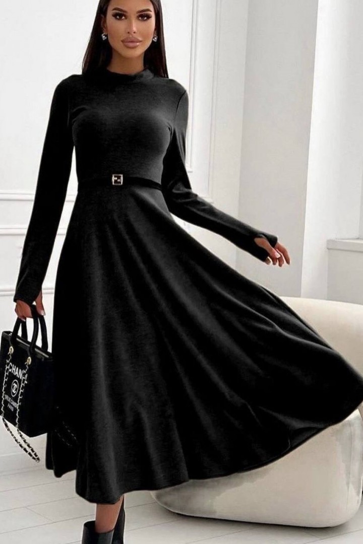 Длинное трикотажное платье IO-693A480