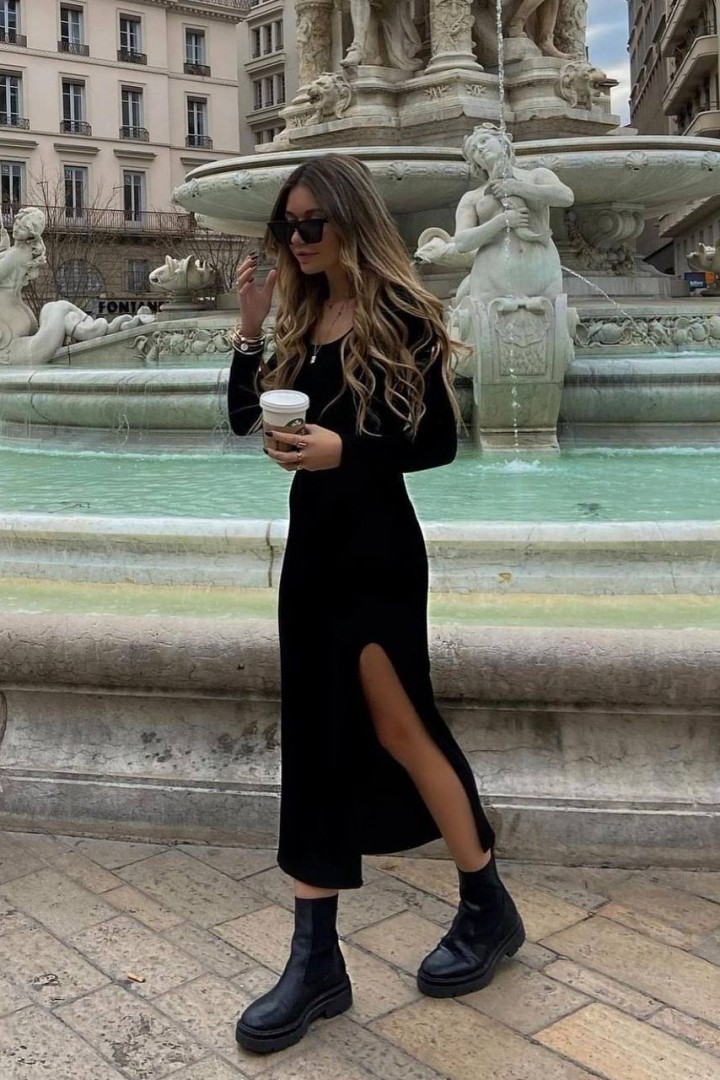 Платье с разрезом DMP-R729A360