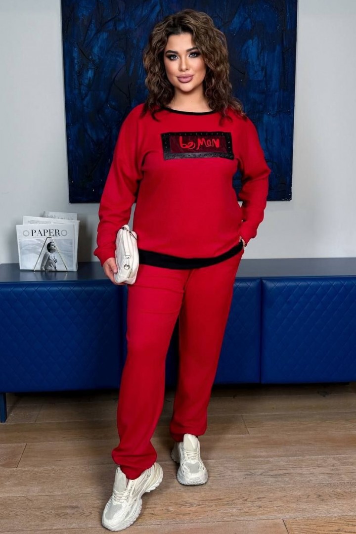 Трикотажный костюм с нашивкой AD-7996.1A290