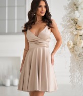 Атласное платье на бретелях  KA-7521A700