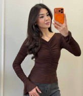 Облягаючий лонгслів з драпіровкою MIK-1708A330