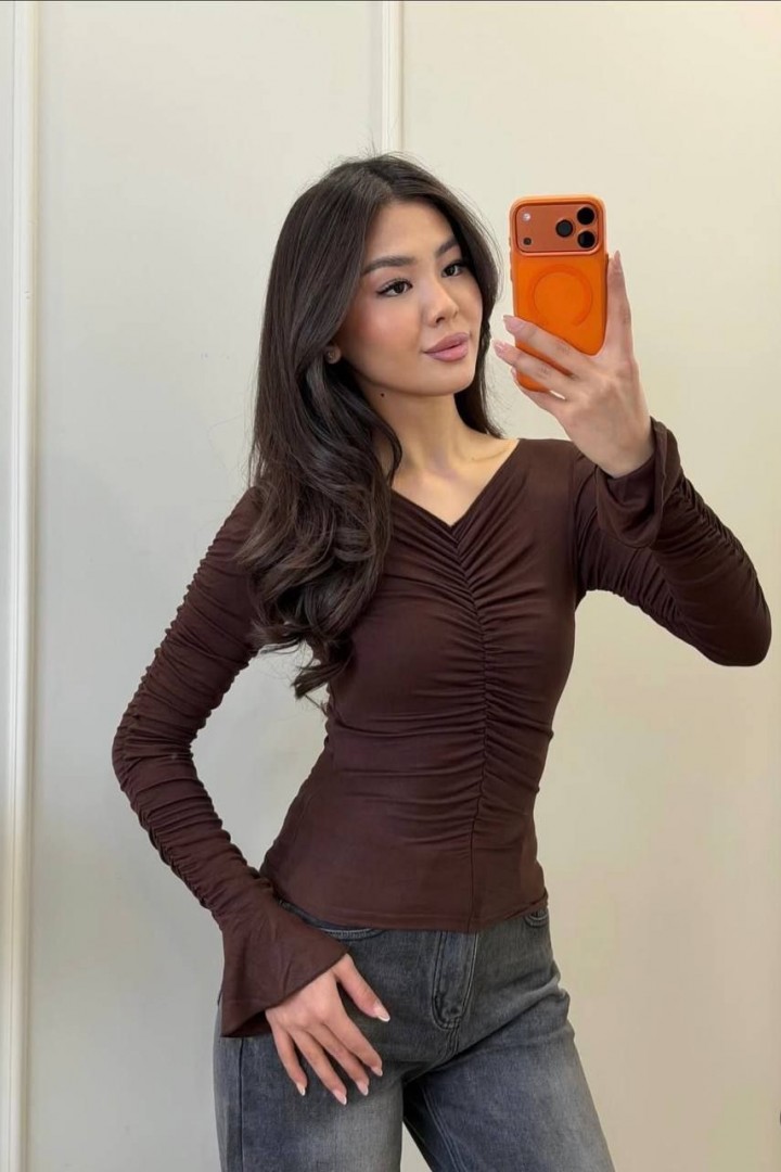 Облягаючий лонгслів з драпіровкою MIK-1708A330