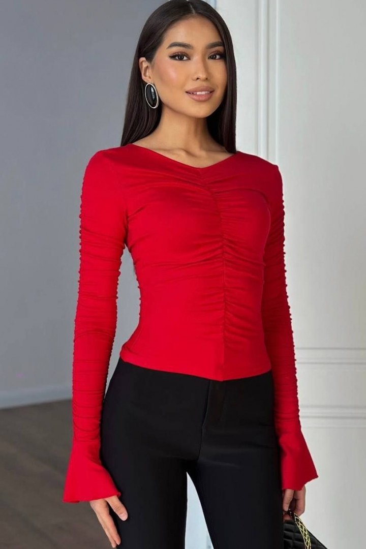 Облягаючий лонгслів з драпіровкою MIK-1708A330