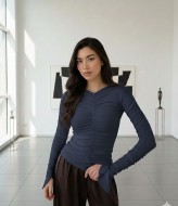 Облягаючий лонгслів з драпіровкою MIK-1708A330