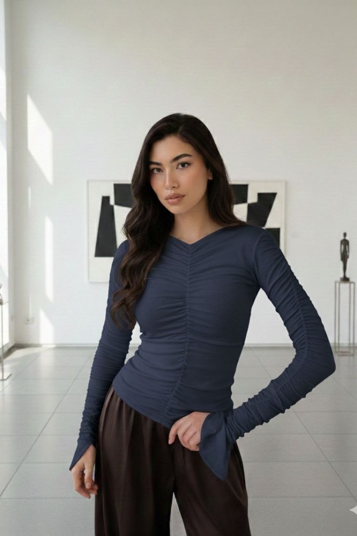 Облягаючий лонгслів з драпіровкою MIK-1708A330