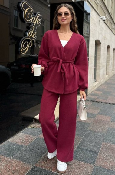 Прямі штани та подовжений жакет з поясом MIK-5168A650 Прямі штани та подовжений жакет з поясом MIK-5168A650