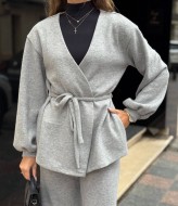 Прямі штани та подовжений жакет з поясом MIK-5168A650