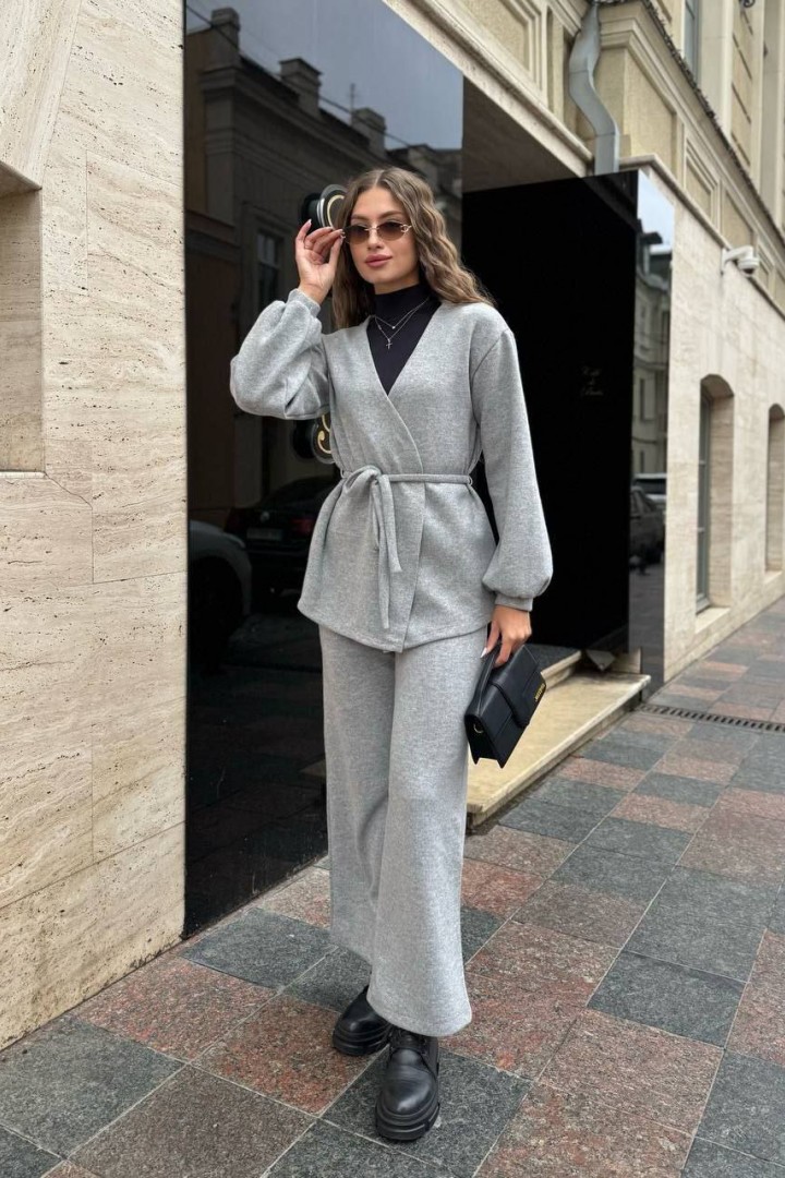 Прямі штани та подовжений жакет з поясом MIK-5168A650