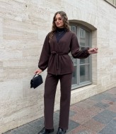 Прямі штани та подовжений жакет з поясом MIK-5168A650