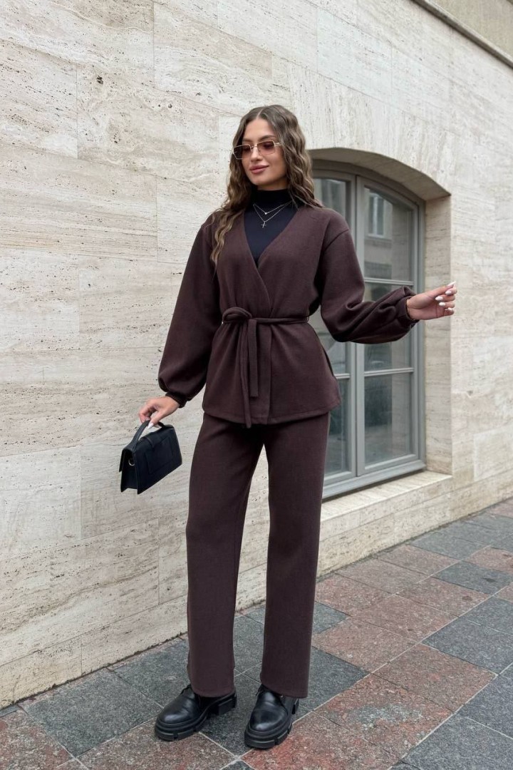 Прямі штани та подовжений жакет з поясом MIK-5168A650